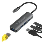 Adaptador Multipuerto USB-C 4 en 1 (3xUSB - 1xRJ45)