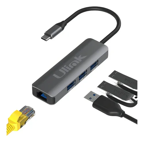 D_NQ_NP_836056-MLA80561025872_112024-O Adaptador Multipuerto USB-C 4 en 1 (3xUSB - 1xRJ45) - Imagen 1