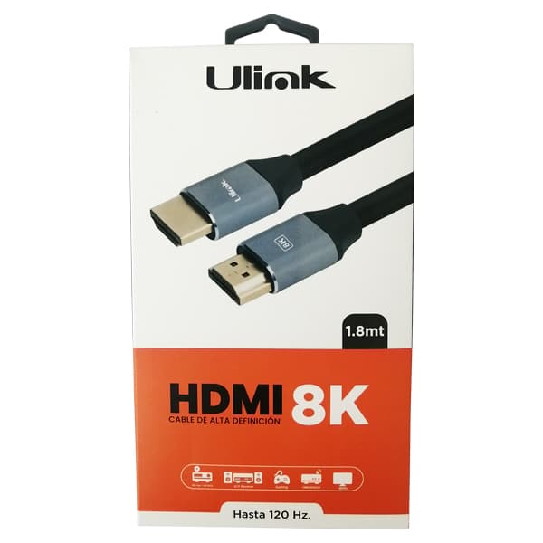Cable HDMI Ulink v2.1 8K 60Hz 1.8 mts UL-PROHDMI8K - Imagen 1