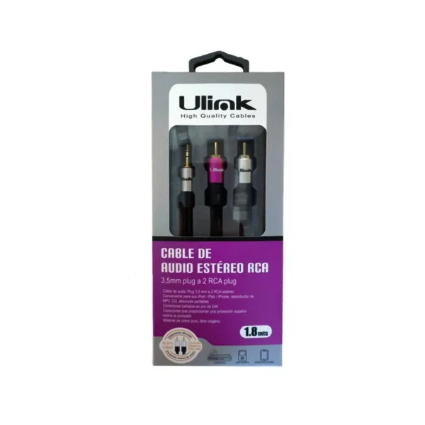 Cable de Audio 3.5mm a 2 RCA UL-PROAD352RC 1.8mts - Imagen 3