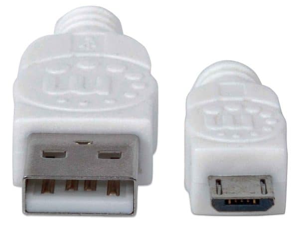 Cable Micro USB Manhattan 1.8mts BlancoCable Micro USB Manhattan 1.8mts Blanco - Imagen 3
