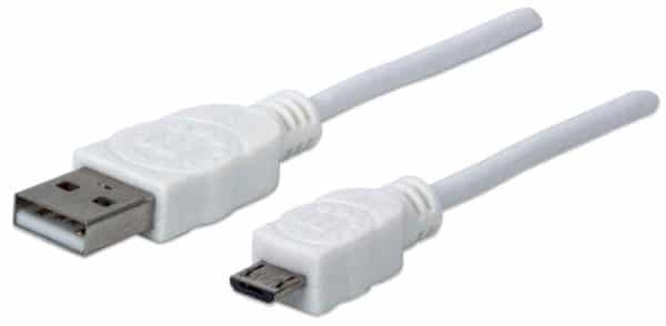 Cable Micro USB Manhattan 1.8mts BlancoCable Micro USB Manhattan 1.8mts Blanco - Imagen 2