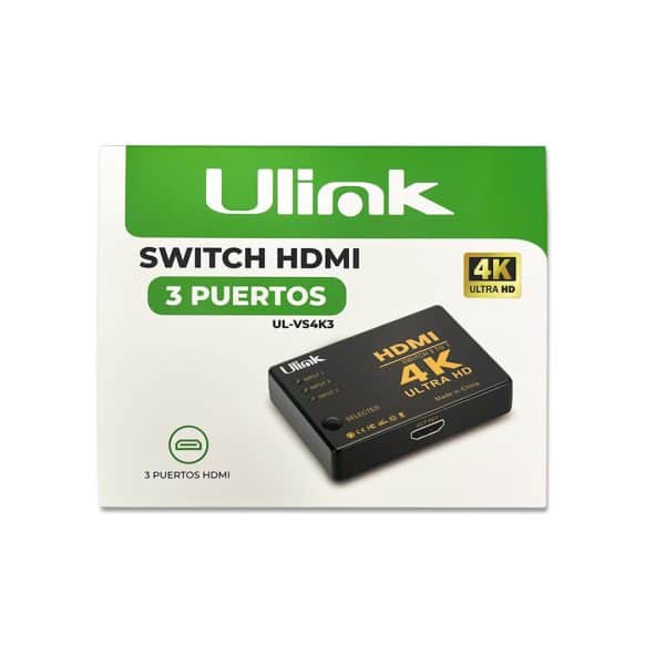 Switch de Video HDMI 4K 3 Puertos UL-VS4K3 - Imagen 3