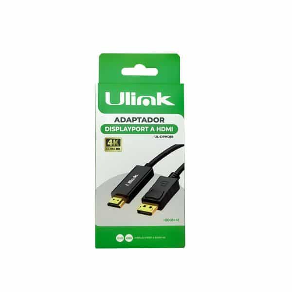Adaptador de video DisplayPort Macho a HDMI 4K con cable 1,8 M/ mod. UL-DPHD18 - Imagen 2