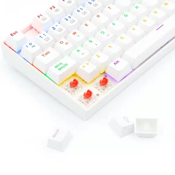 Teclado Mecánico Redragon K552 Kumara White Rainbow Switch Red RGB - Imagen 3