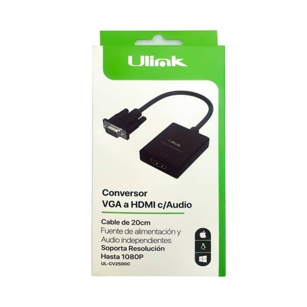0140054-caja Adaptador VGA a HDMI con Audio UL-CV2500C - Imagen 3