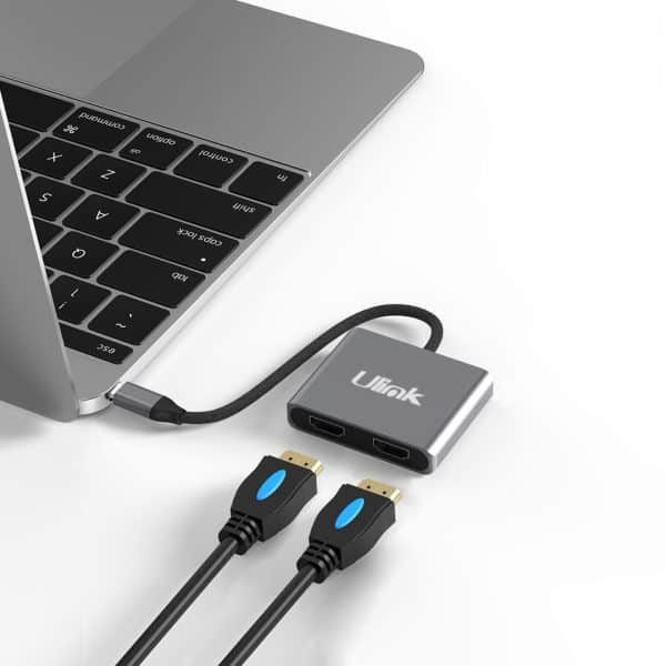 0060160-2-1 Adaptador Multipuerto USB-C 2 en 1 2XHDMI UL-ADC201V - Imagen 3