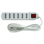 Alargador Macrotel con Switch 3 metros 6 Posiciones Blanco