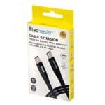Tecmaster Cable USB-C Macho a Macho 2.5 mts 60W Reforzado TM-200557 - Imagen 2