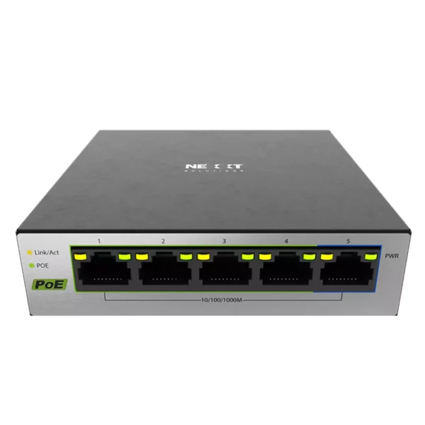 1724271015226-MKKR8UANTL-1-1 Switch Nexxt 5 Puertos Gigabit PoE - Imagen 1