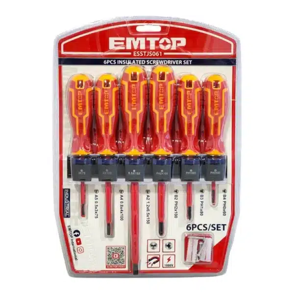 Set de Destornilladores Aislados 6 Piezas Emtop ESSTJS061 - Imagen 1