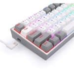 Teclado Mecánico Redragon Fizz White/Grey RGB Switch Red K617-RGB - Imagen 2