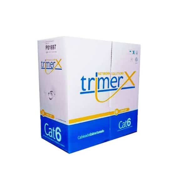 p01697 Trimerx Caja de Cable UTP CAT6 100% Cobre 23AWG Gris 305mts - Imagen 1