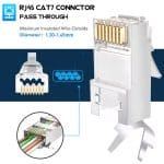 ZoeRax Pack de 50 conectores de paso RJ45 Macho Cat7 Cat6A blindados - Imagen 2