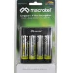 Cargador + 4 Pilas AA Recargables Macrotel MW-1888