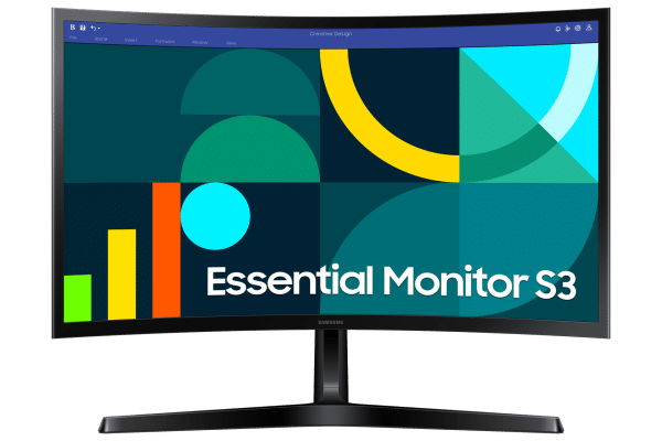Monitor Samsung Essential S3 Curvo 24" FullHD VA 100 Hz 4 ms HDMI/VGA - Imagen 2