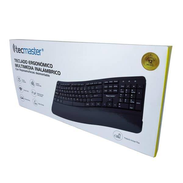 Tecmaster Teclado Ergónomico Multimedia Inalámbrico TM-100567 - Imagen 3