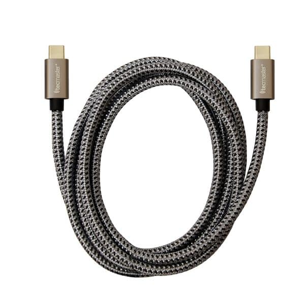Tecmaster Cable USB Tipo C Thunderbolt 100W 1.5mts Nylon Refrozado TM-200545 - Imagen 2