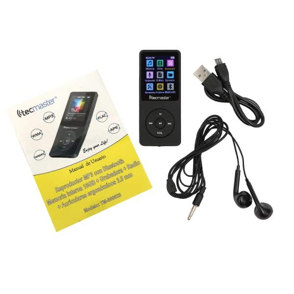 Tecmaster MP3 Player Bluetooth 16GB Carcasa ABS + Audífonos TM-300523 - Imagen 3