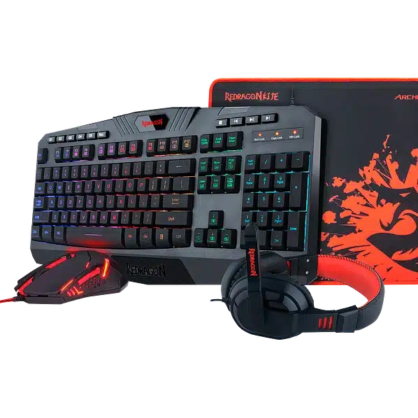 00fdeac056ff791904bcdfd2cc9346ce83e3394e Kit Teclado + Mouse + Mousepad + Headset Redragon S101-BA-2 - Imagen 1