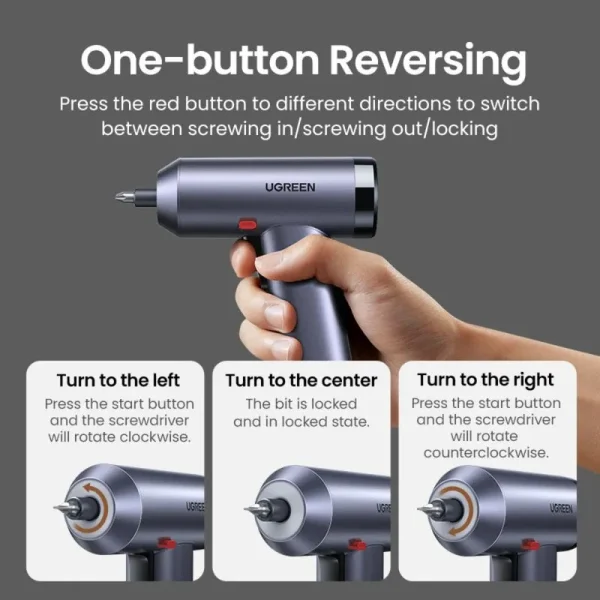 Atornillador Inalámbrico Recargable 9 Piezas Ugreen UT118 - Imagen 2