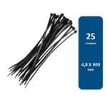 Amarra Plástica Negra 300x4.8mm 25 Unidades