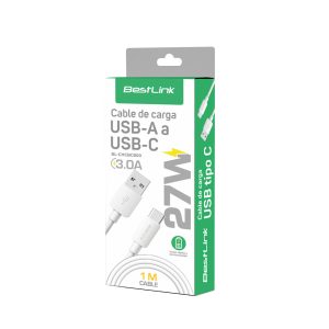 Cable de Carga USB a USB-C 1mt 3A BL-CHCBC800