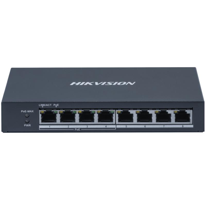 3228-SwitchHikvison8POE Switch Hikvision 8 Bocas Gigabit (4 PoE+) DS-3E0508P-O - Imagen 1