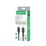 Cable de Carga USB-C a USB-C 100W 1mt Negro Trenzado Bestlink BL-CHCBMC100