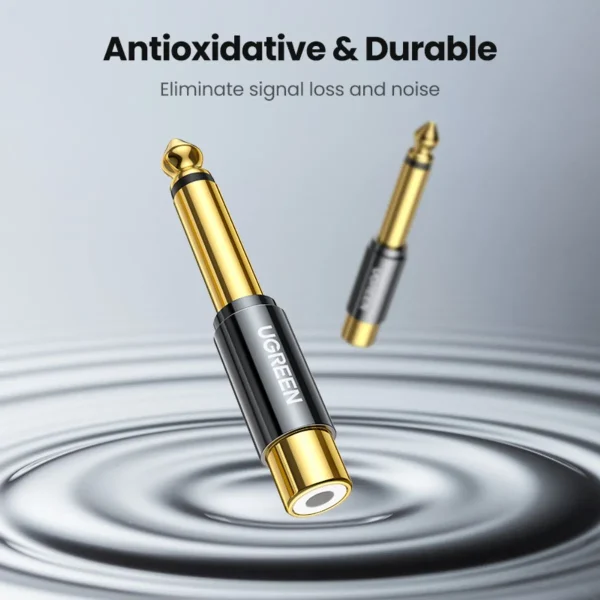 Adaptador Gold Mono RCA H/M Plug 6.3mm Ugreen AV169 - Imagen 2
