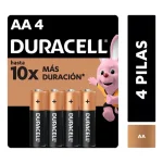 Pilas Duracell AA Alcalinas Pack 4 Unidades