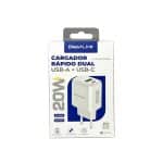 Cargador USB-A + USB-C 20W Blanco Bestlink BL-CHPQC2200W - Imagen 2