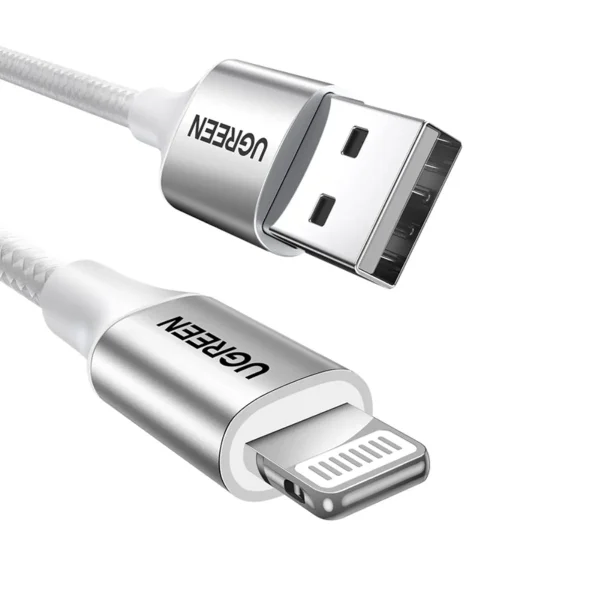 Cable USB a Lightning Certificado MFI 2.4A 2mts Silver Ugreen - Imagen 3