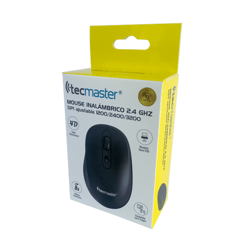 1772198973672-TM-100569-BK-4_de6a25cb_aca8d170_thumbnail_512 Mouse Inalámbrico Tecmaster 3200 DPI AjustableTM-100569-BK - Imagen 1