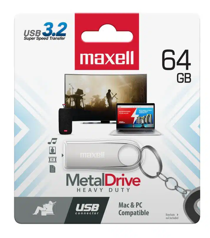 METAL64GB3_2 Pendrive Maxell Metal 64GB USB3.2 - Imagen 1