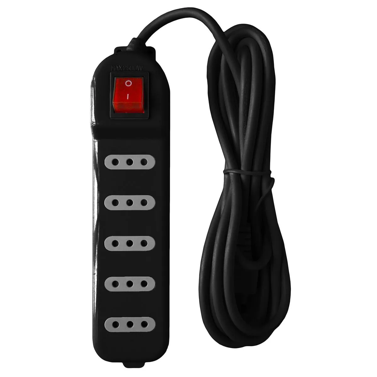 194010-1200-auto Alargador Macrotel Con Switch 5 Posiciones 3mt Negro - Imagen 1