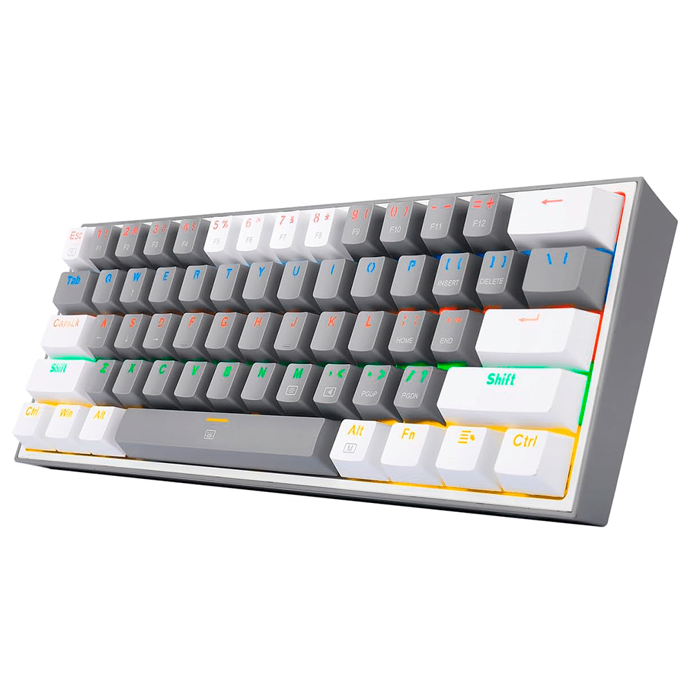 39dae05e20c52a97647ea3da08f6f75f Teclado Mecánico Redragon Fizz Gray/White RGB Switch Red K617-RGB - Imagen 1