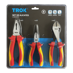 Set de Alicates Aislados Certificados 1000V 3 Piezas Trok