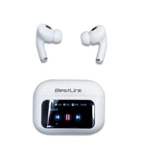 Audífonos Bluetooth TWS Smart Display (ANC+ENC) BL-AH510 Blancos