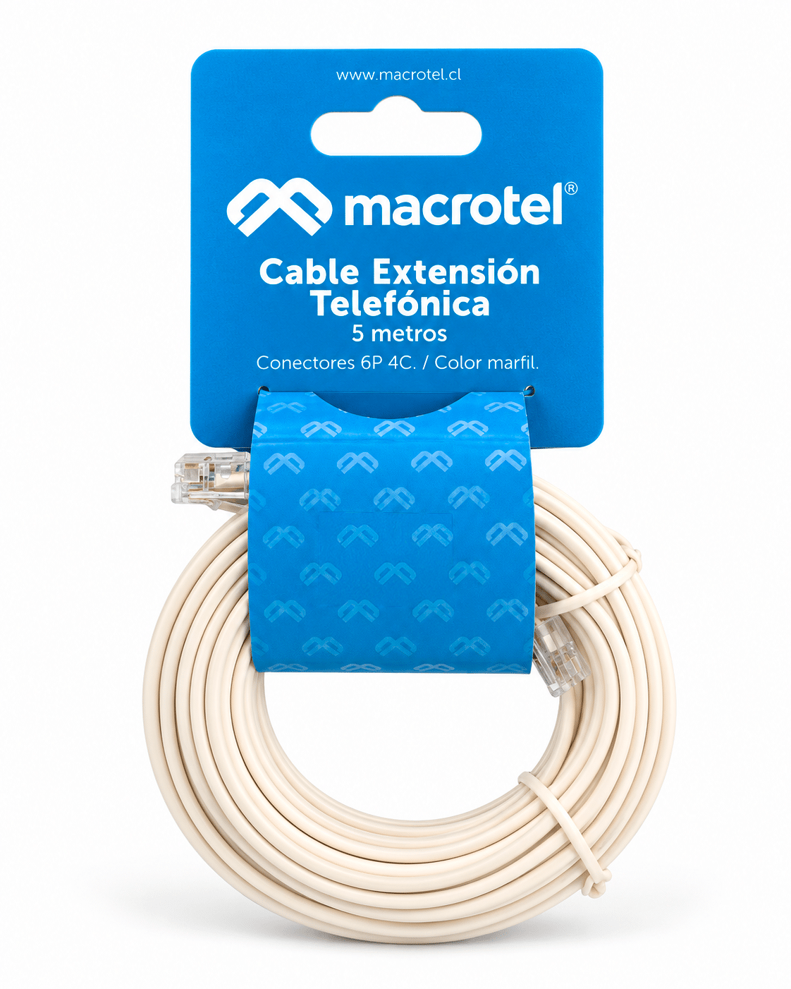 ea9e97d2-26c9-47db-9a0b-05f14bb060ee Cable Teléfono Plano 5mts Macrotel MT-0215 - Imagen 1